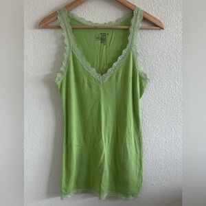 Women’s Y2K Tank Top Cami Size M Lace Trim 2000s Mcbling